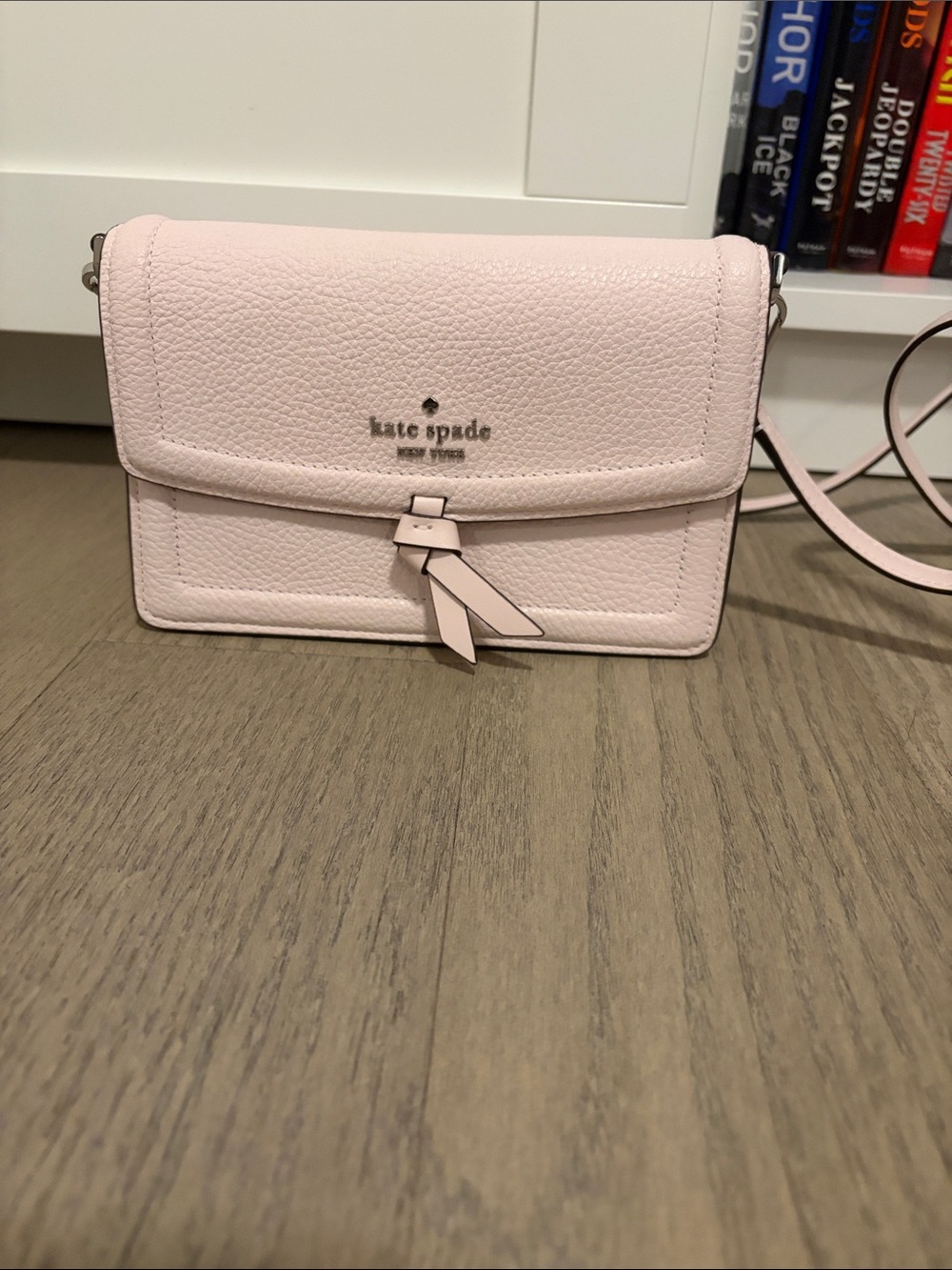 Kate Spade New York pale pink Knott Pebbled Leather Flap Crossbody Bag(NWOT)